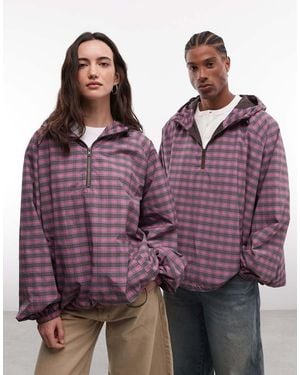 Collusion Unisex Oversized Hooded Track Jacket - Purple