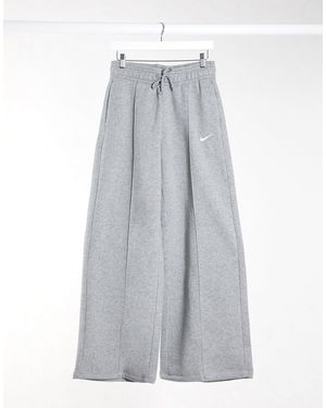Nike Mini Swoosh High Waisted Wide Leg Trackies - Grey
