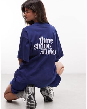 adidas Originals Three Stripes Studios T-Shirt - Blue