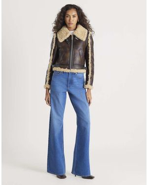 River Island High Rise Relaxed Straight Leg Jeans - Blue