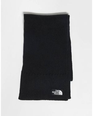 The North Face Sciarpa Nera Con Riquadro Del Logo - Nero