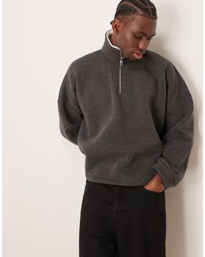 ASOS – kastiges oversize-sweatshirt - Grau