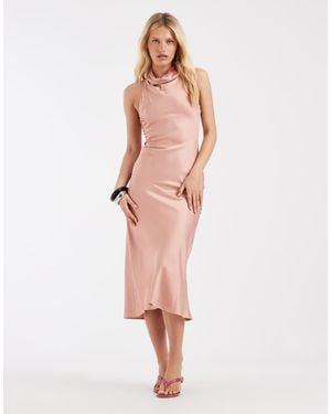 & Other Stories High Neck Sleeveless Satin Maxi Dress - White