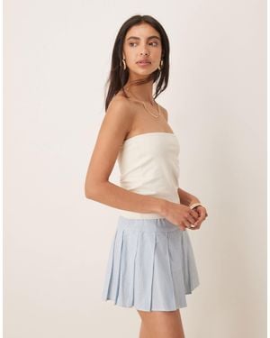 ASOS – trägerloses longline-oberteil aus angerauter baumwolle - Weiß