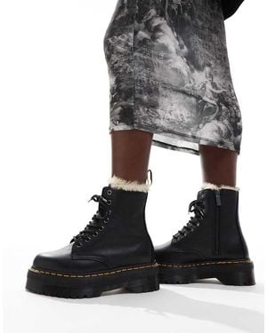 Dr. Martens Jadon Fur Lined 8 Eye Boots - Black