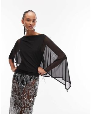 ASOS Mesh Cape Bodysuit - Black