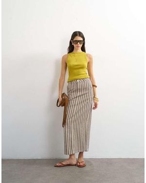 TOPSHOP Denim Column Maxi Skirt - Multicolour