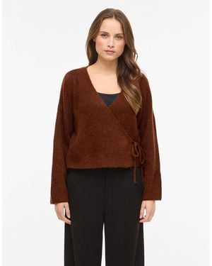 Vila Wrap Top - Brown