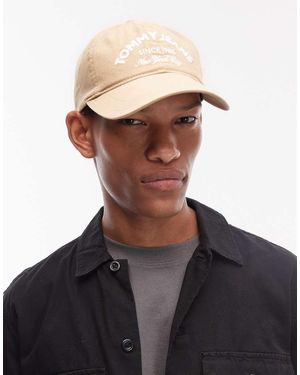 Tommy Hilfiger Color Crema Con Logo Bordado Arqueado De -Blanco