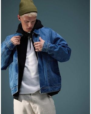 ASOS Oversized Denim Worker Jacket - Blue