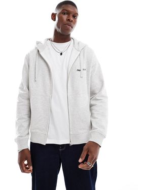 Jack & Jones Zip Through Logo Hoodie - White