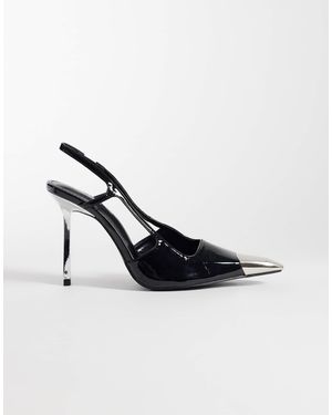Public Desire Reset slingback-schuhe mit absatz und metall-detail - Schwarz