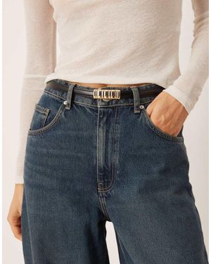 Mango Slim Belt With Accent - Blue