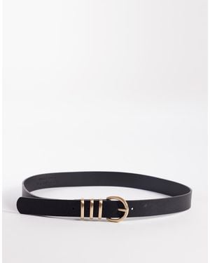 Vero Moda Faux Leather Belt With Multi Keeper - White