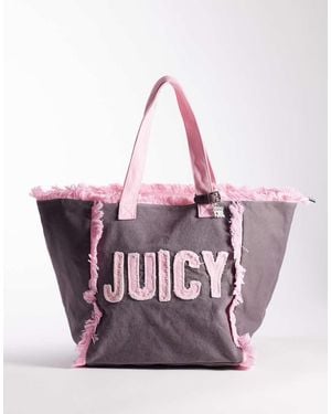 Juicy Couture Mirna Y2k Logo Large Beach Tote Shopper Bag - Pink