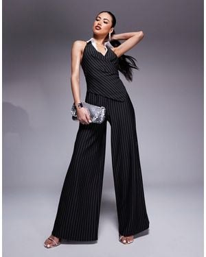 River Island Pinstripe Jumpsuit - Blue