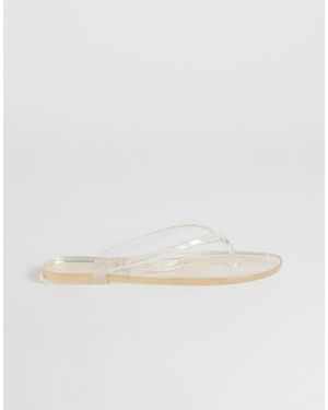 TOPSHOP Sandalias Tipo Tanga Con Puntera De Goma - Blanco
