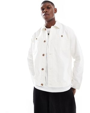 New Look – hemdjacke aus twill - Weiß