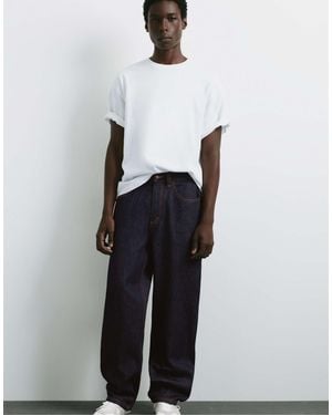 Pull&Bear – weite jeans - Weiß