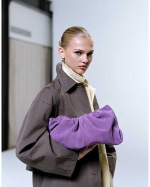 ASOS Bolso Clutch Morado Con Diseño Estilo Nube De Ante De