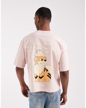 ASOS Oversized T-shirt With Pokemon Growlithe Print - Pink