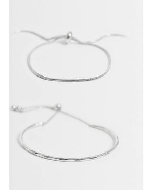 ASOS Pack Of 2 Bracelets With Simple toggle Detail - White