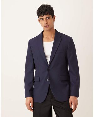 Mango Americana De Sastre A Cuadros De Corte Slim Milan De - Azul