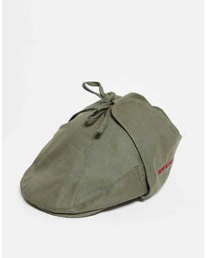 Reclaimed Vintage Unisex Flat Cap With Branding - Green
