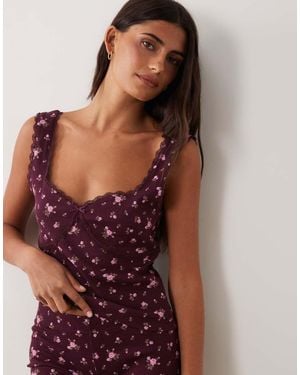 Miss Selfridge Canottiera Coordinata Con Rifinitura - Viola