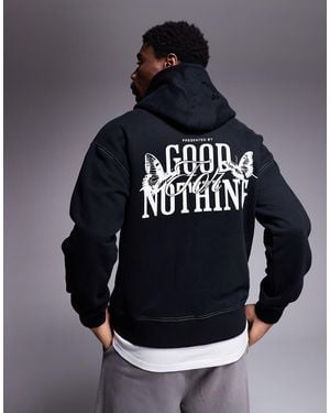 Good For Nothing Hoodie With Back Print - Blue