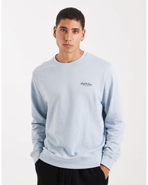 Jack & Jones Sweatshirt With Script Logo - Blue