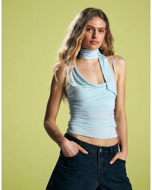 Bershka Asymmetric Kerchief Top - Green