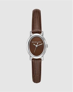 Michael Kors Maude Three-Hand Leather Watch - White