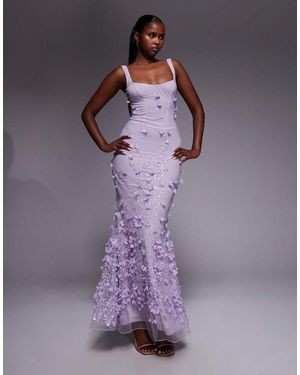 Oh Polly Embellished Fishtail Corset Gown - Purple