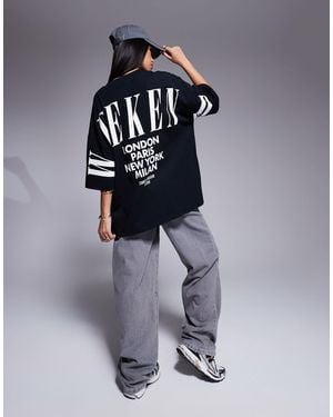 ASOS Weekend Collective Icon Oversized T-Shirt With Stacked Back Logo - Black