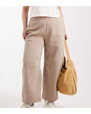 ASOS Asos Design Curve Barrel Leg Brushback jogger - Natural