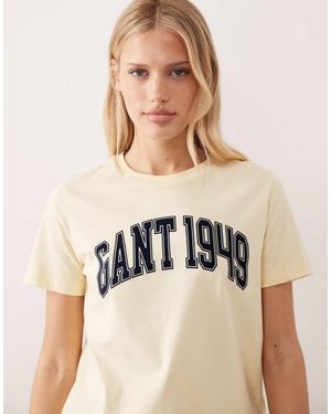 GANT Graphic Collegiate T-shirt - Natural