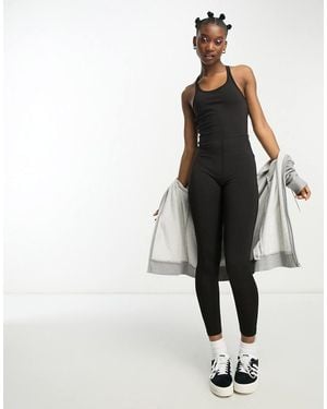Stradivarius Scoop Neck Unitard - Black