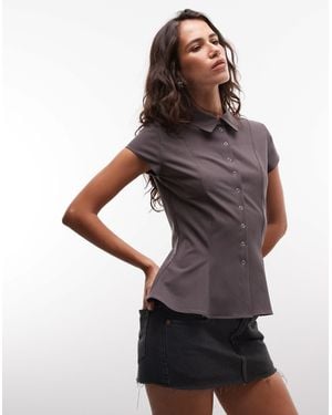 Weekday Cap Sleeve Shirt - Grey
