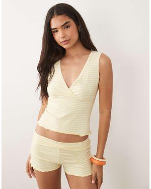 Miss Selfridge Wrap Front Tank Top Co-ord - Natural