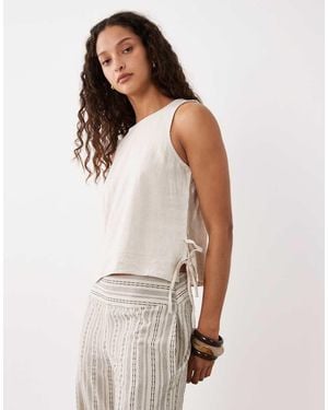 River Island Linen Blend Tank Co-ord - Natural