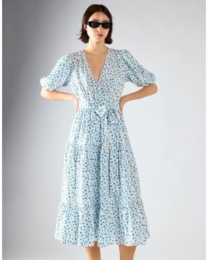 Glamorous Wrap Midi Dress - Blue