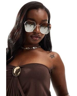 River Island Oversized Sunglasses - Brown