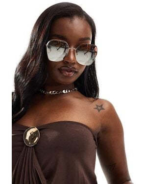 River Island Gafas De Sol Extragrandes En Rosa De - Marrón