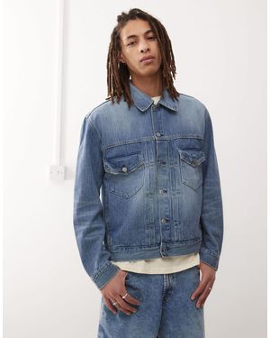 Weekday Veste oversize en jean avec pli devant - Bleu