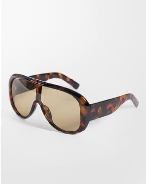 Kaiia Exclusive Oversized Aviator Sunglasses - Natural
