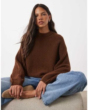ASOS Seam Detail Batwing Jumper - Brown