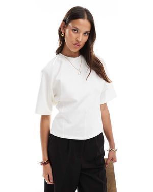 Pull&Bear Soft Touch Cinched Waist T-Shirt - White