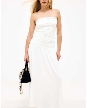 NA-KD Flowy Tube Maxi Dress - White