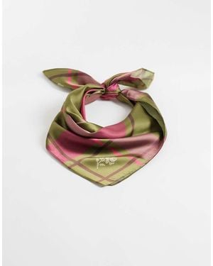 SUI AVA Sciarpa Tartan Verde E Rosa - Bianco